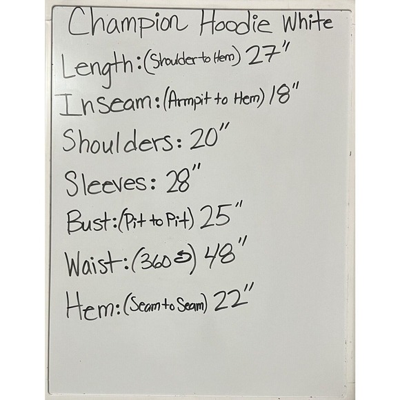 Champion Sweatshirt Hoodie Men's L Long Sleeve Embroidered Logo White - Picture 5 of 5